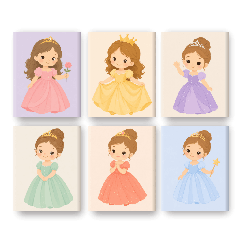 6 Mini Paintings - Little Princess Set