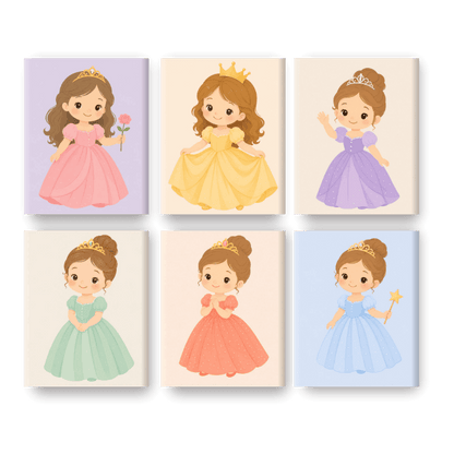 6 Mini Paintings - Little Princess Set