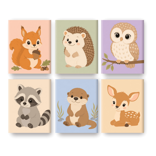 6 Mini Paintings - Woodland Friends Set