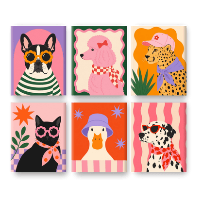 6 Mini Paintings - Glamour Pets Set