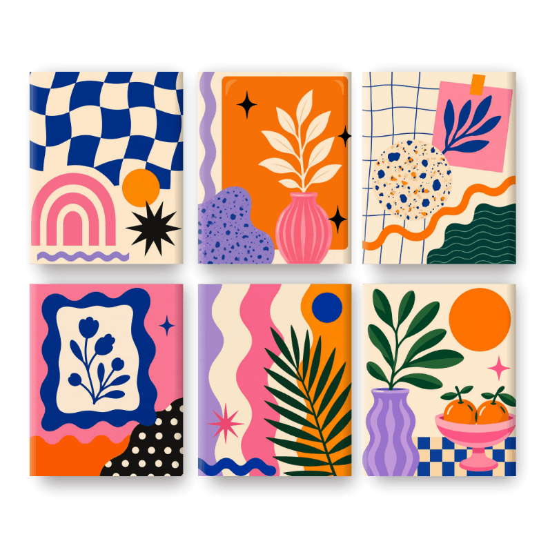 6 Mini Paintings - Bold & Blooming Set