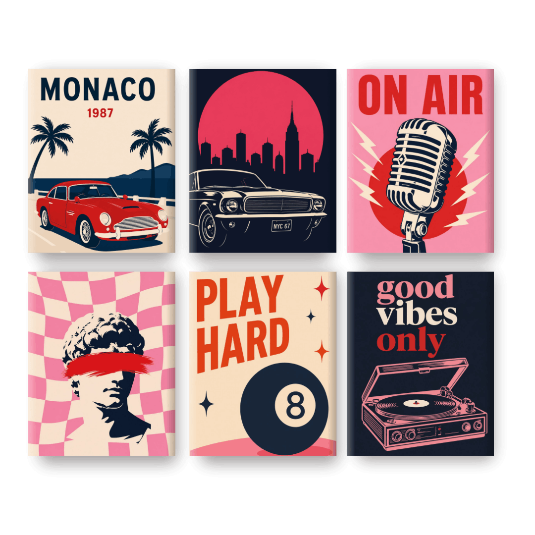 6 Mini Paintings - Classic Vibes Set