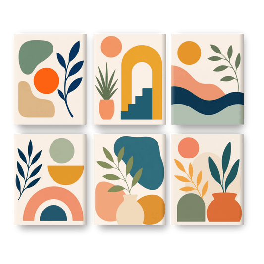 6 Mini Paintings - Boho Landscapes Set