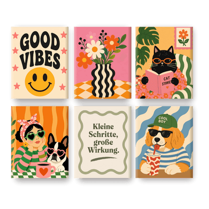 6 Mini Paintings -  Animal Stories Set