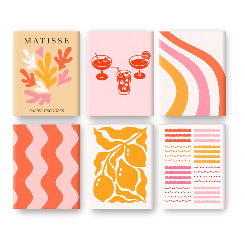 6 Mini Paintings - Modern Summer Set