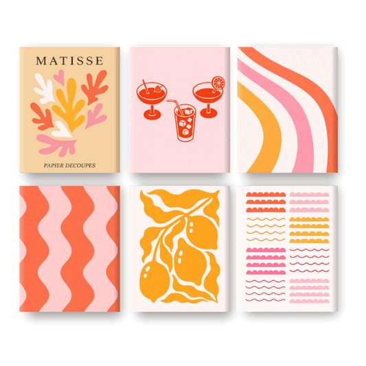 6 Mini Paintings - Modern Summer Set
