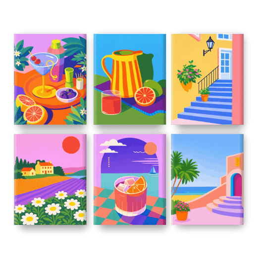 6 Mini Paintings - Vivid Summer Set