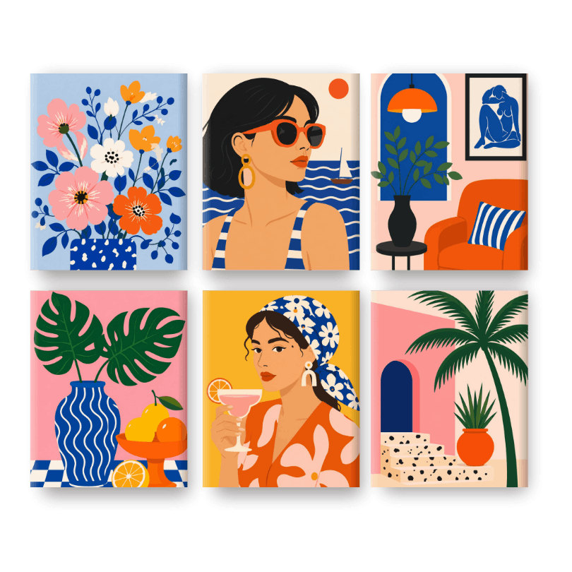 6 Mini Paintings - Sun-Kissed Set