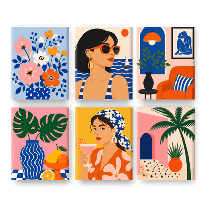 6 Mini Paintings - Sun-Kissed Set