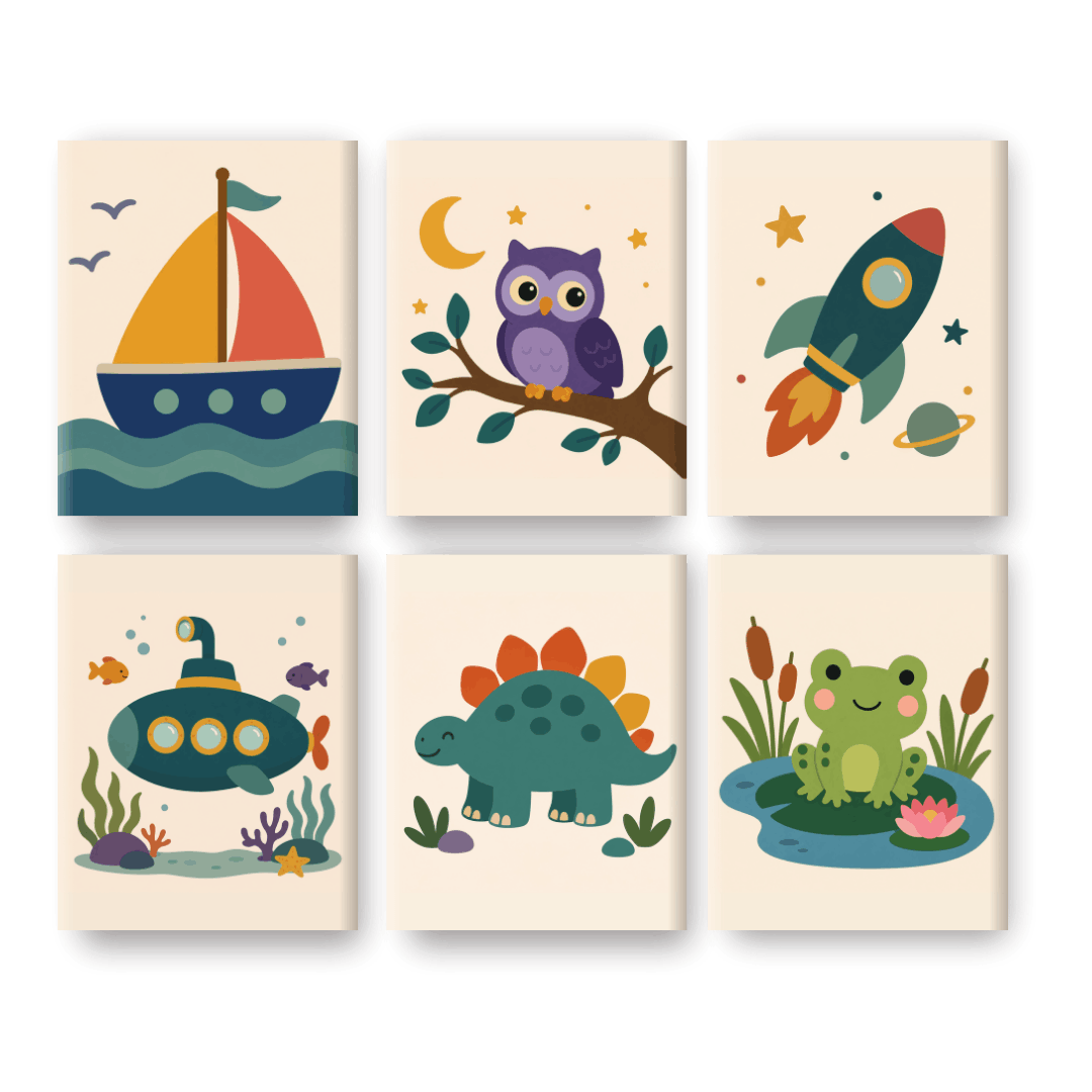 6 Mini Paintings - Little Adventurers Set