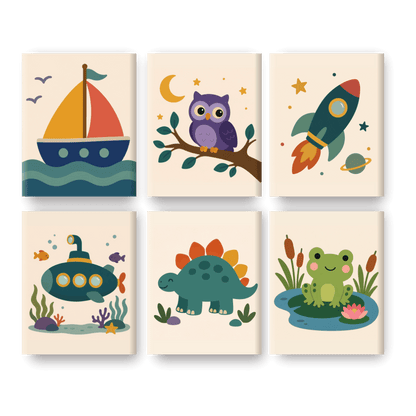 6 Mini Paintings - Little Adventurers Set