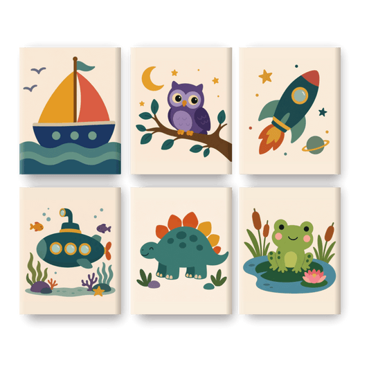 6 Mini Paintings - Little Adventurers Set