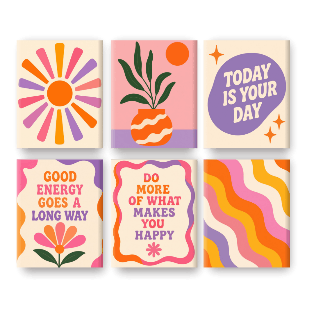 6 Mini Paintings - Good Energy Set