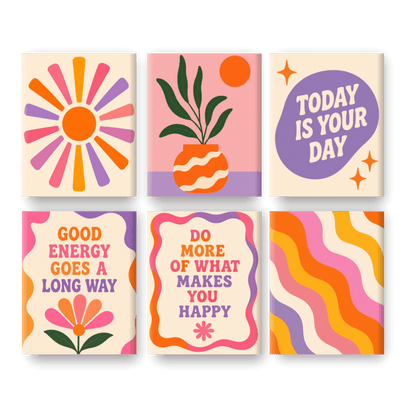 6 Mini Paintings - Good Energy Set