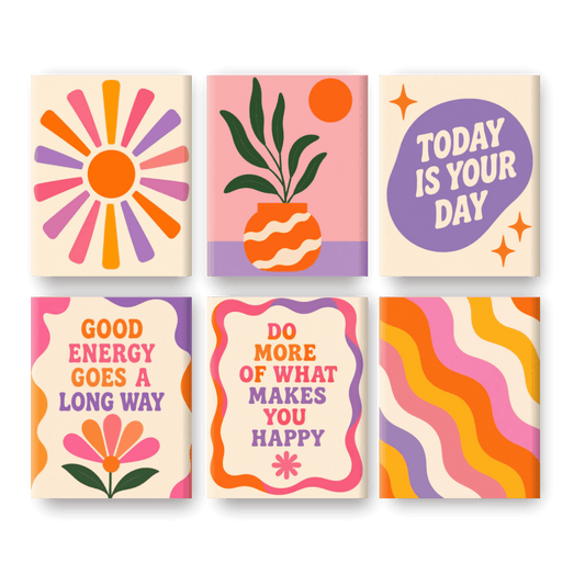 6 Mini Paintings - Good Energy Set