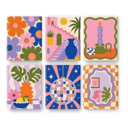 6 Mini Paintings - Disco Dreams Set