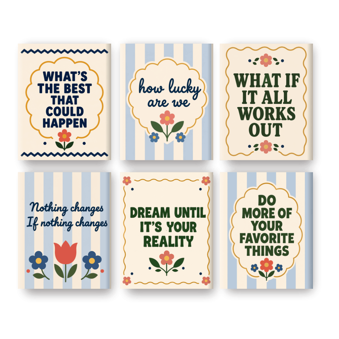 6 Mini Paintings -  How Lucky Are We Set