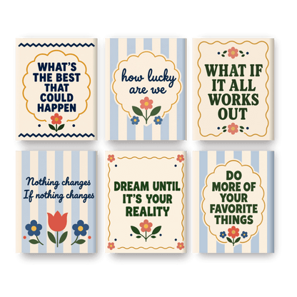 6 Mini Paintings -  How Lucky Are We Set
