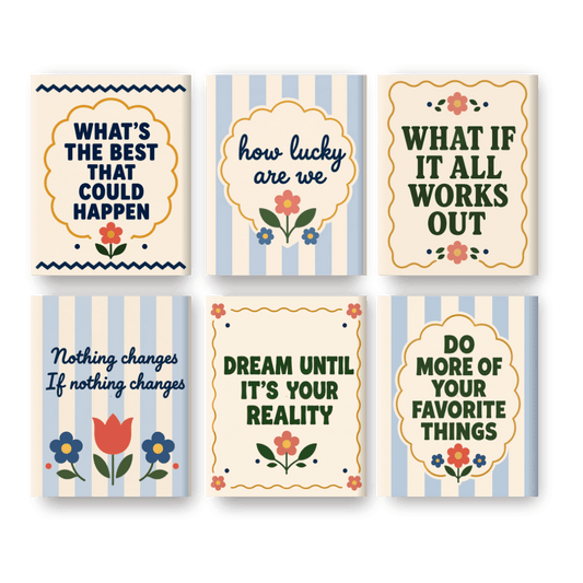 6 Mini Paintings -  How Lucky Are We Set