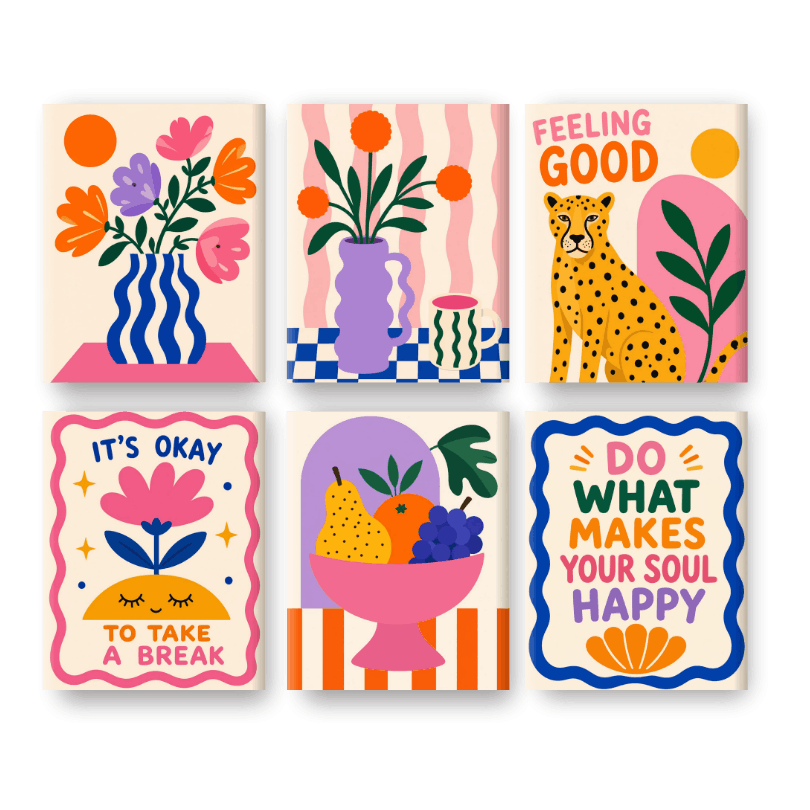 6 Mini Paintings - Good Feeling Set