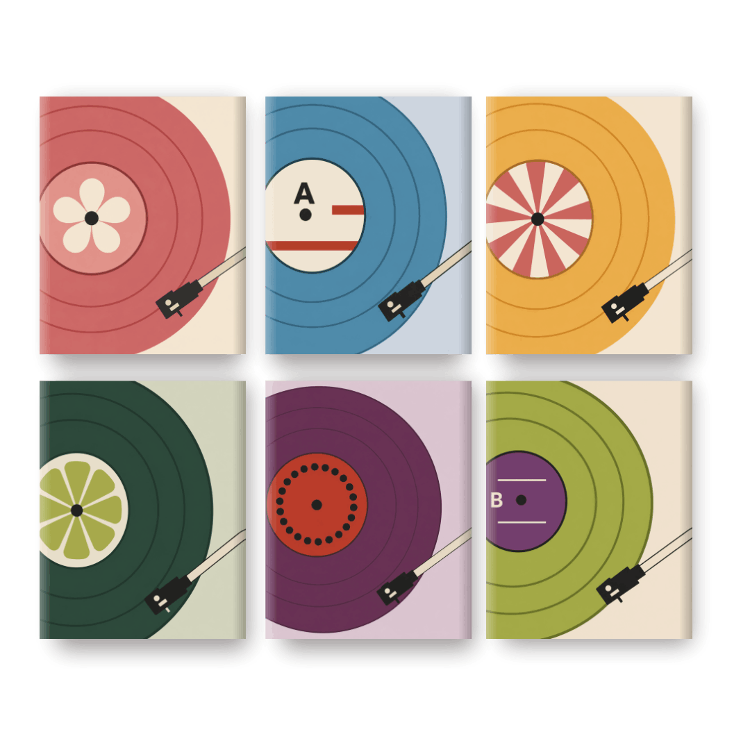 6 Mini Paintings - Mini Vinyl Records Set