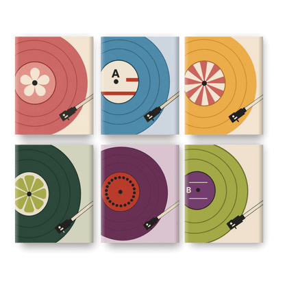 6 Mini Paintings - Mini Vinyl Records Set