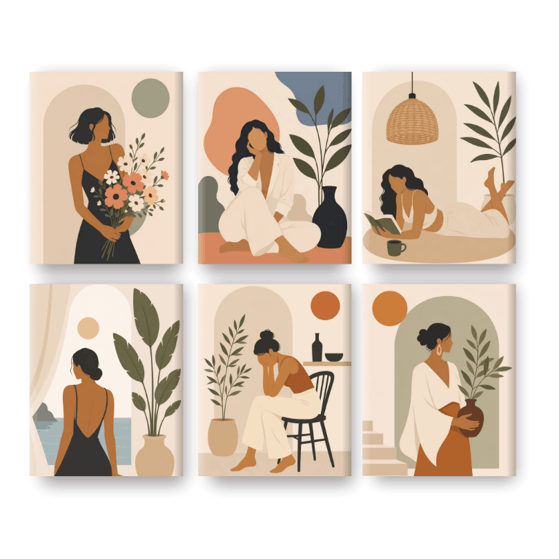 6 Mini Paintings - Slow Life Set