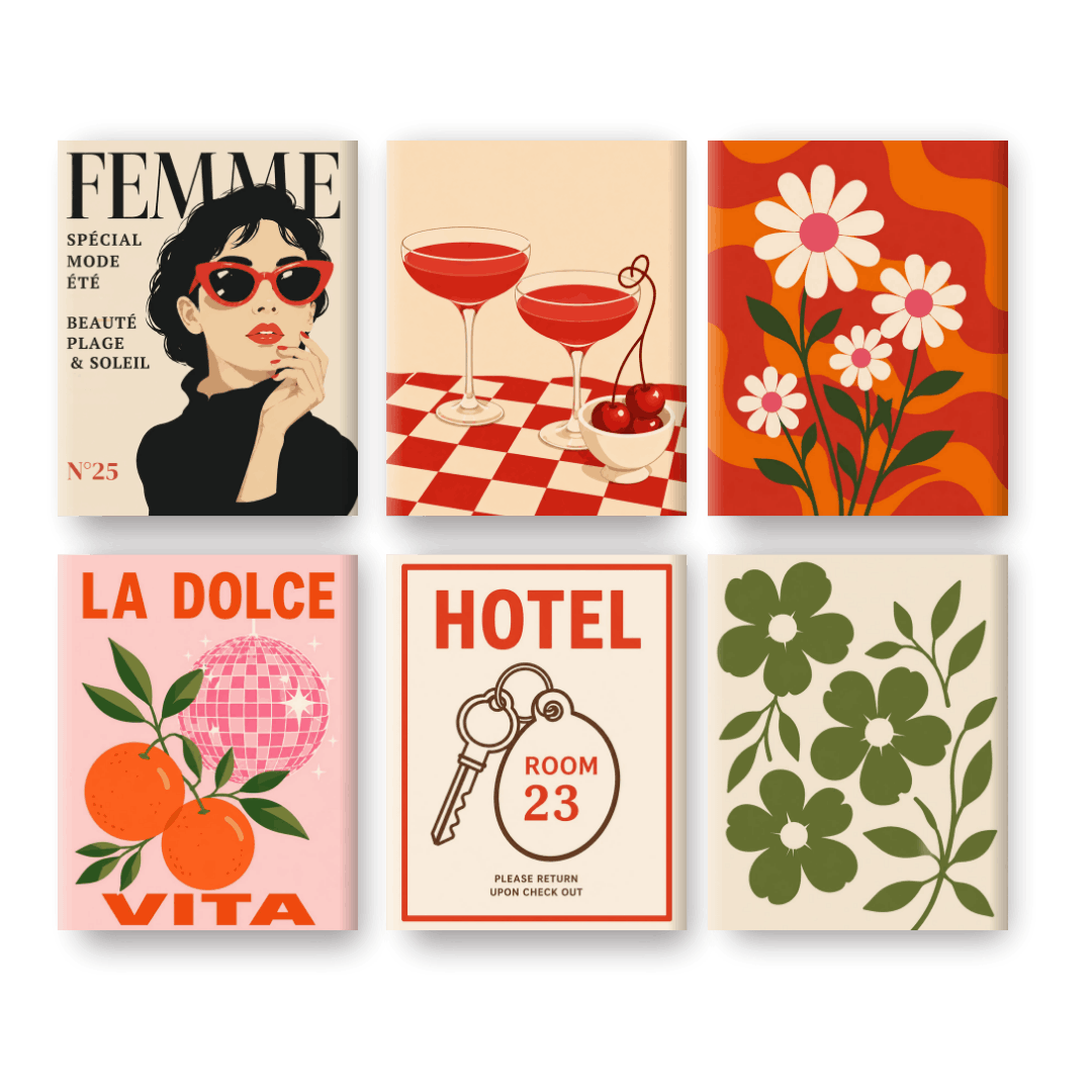 6 Mini Paintings - Joie de Vivre Set