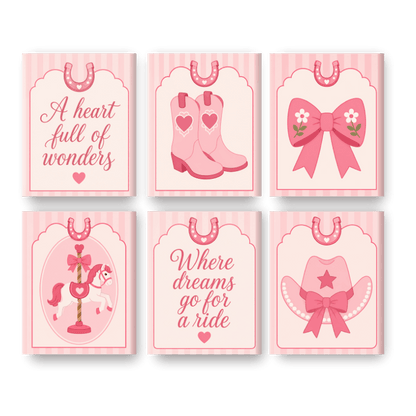6 Mini Paintings - Cowgirl Set