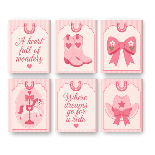 6 Mini Paintings - Cowgirl Set