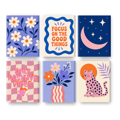 6 Mini Paintings - Positive Vibe Set