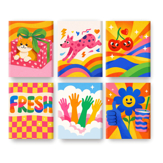 6 Mini Paintings - Rainbow Pop Set