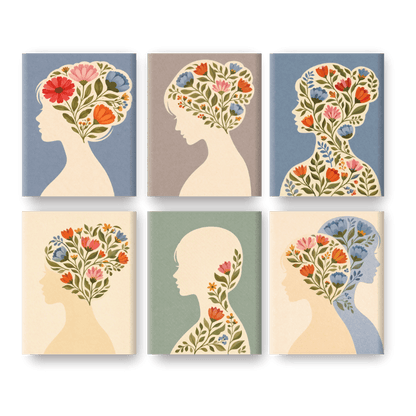 6 Mini Paintings - Flower Mind Set