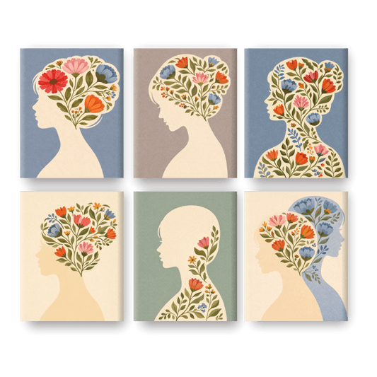 6 Mini Paintings - Flower Mind Set