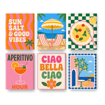 6 Mini Paintings - Amalfi Escape Set