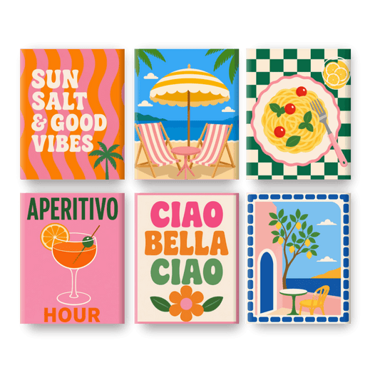 6 Mini Paintings - Amalfi Escape Set