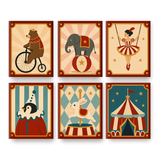 6 Mini Paintings - Circus Set