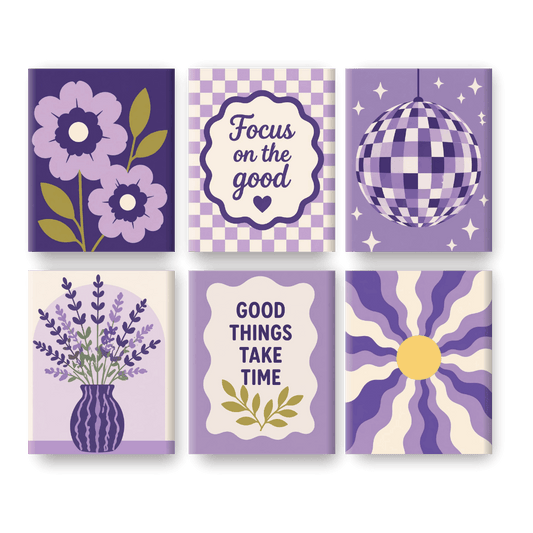 6 Mini Paintings - Lavender Dreams Set