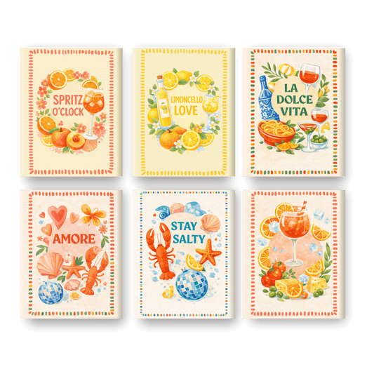 6 Mini Paintings - Limoncello & Aperol Set