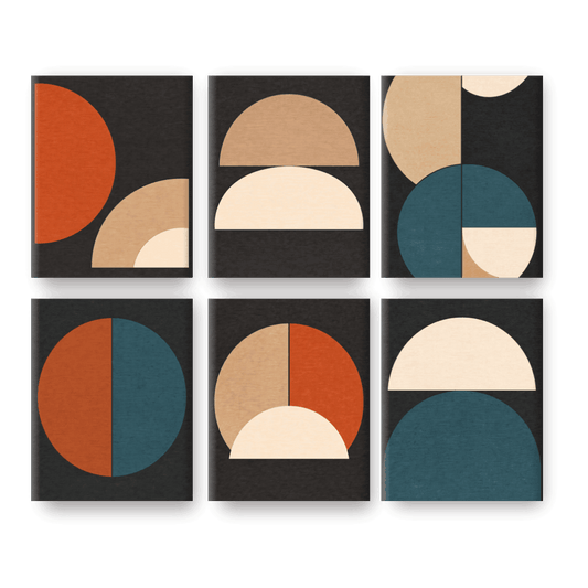 6 Mini Paintings - Modern Shapes Set