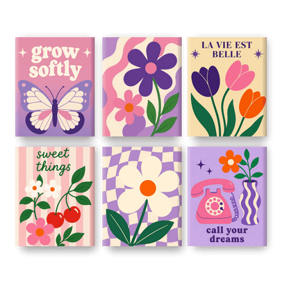 6 Mini Paintings - Blooming Dreams Set