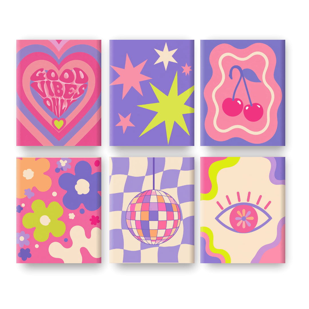 6 Mini Paintings - Cherry Disco Set