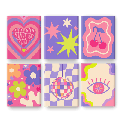 6 Mini Paintings - Cherry Disco Set