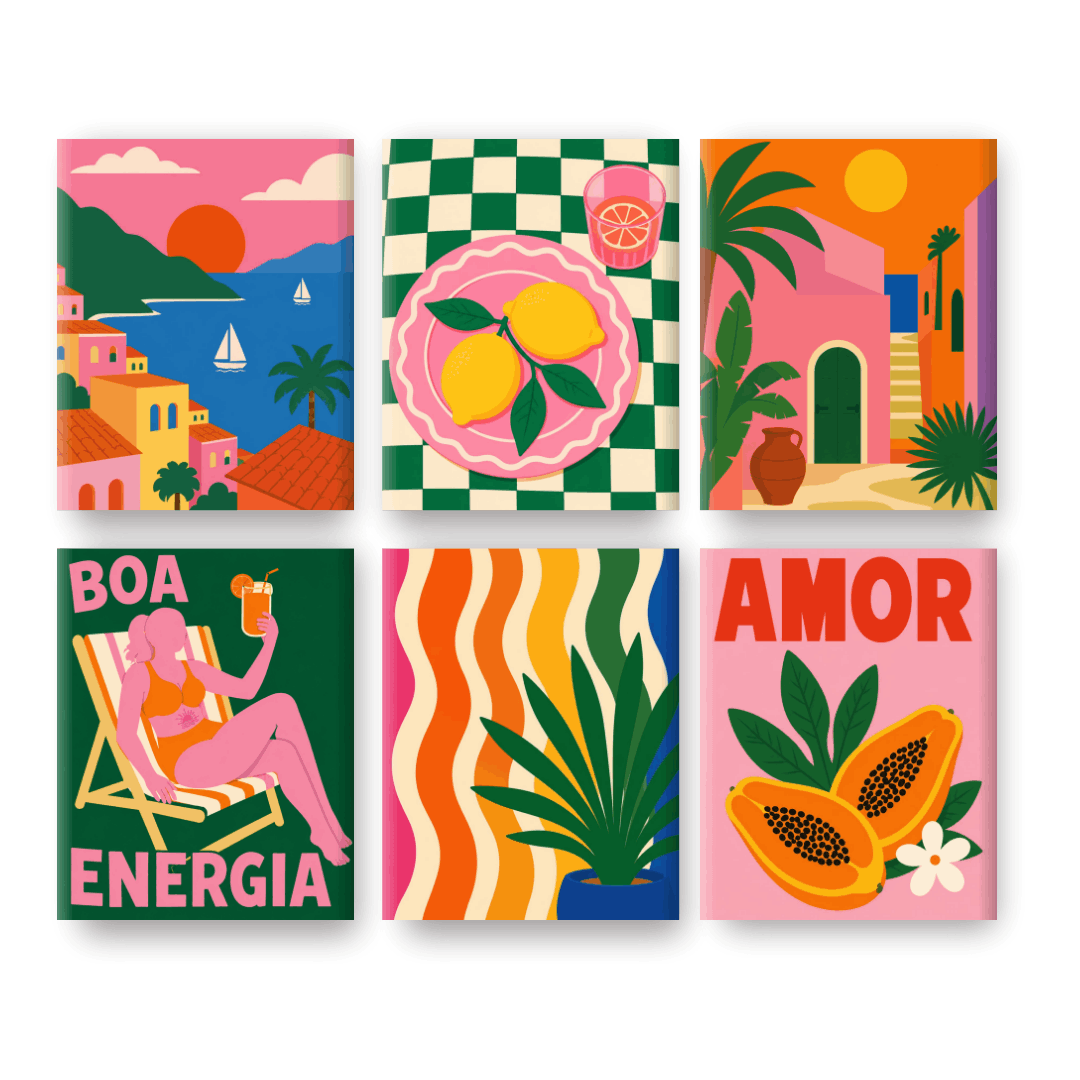 6 Mini Paintings - Riviera Dreams Set