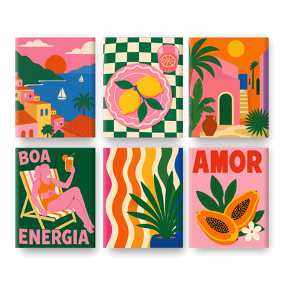 6 Mini Paintings - Riviera Dreams Set