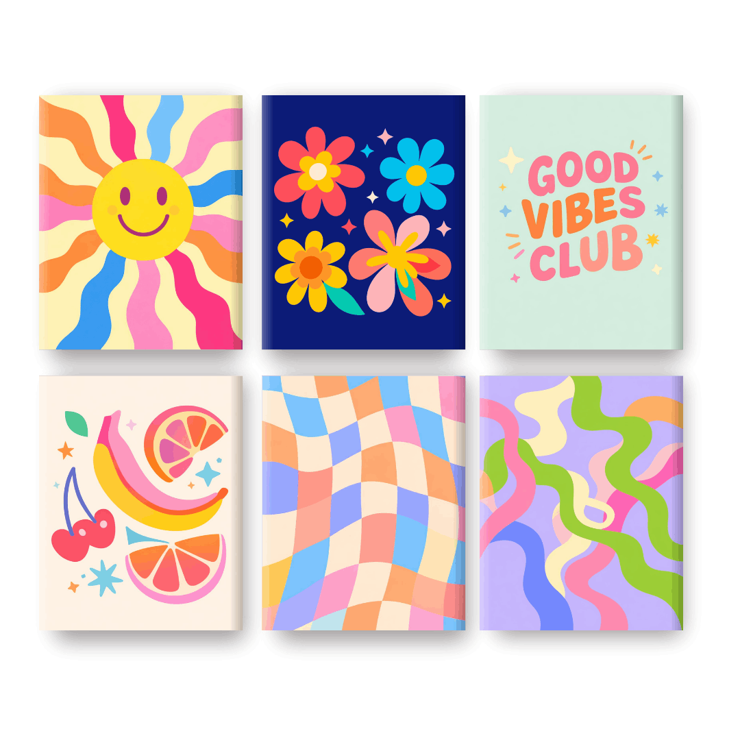 6 Mini Paintings - Smiley Sunshine Set