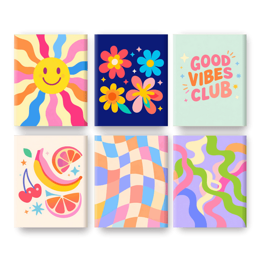 6 Mini Paintings - Smiley Sunshine Set