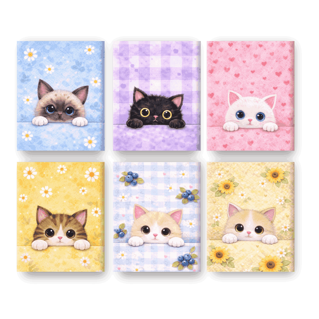 6 Mini Paintings - Curious Kittens Set