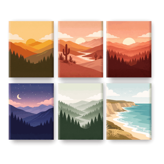 6 Mini Paintings - Gorgeous Landscapes Set