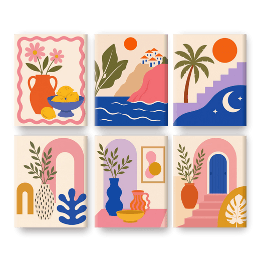 6 Mini Paintings - Pink Arches Set
